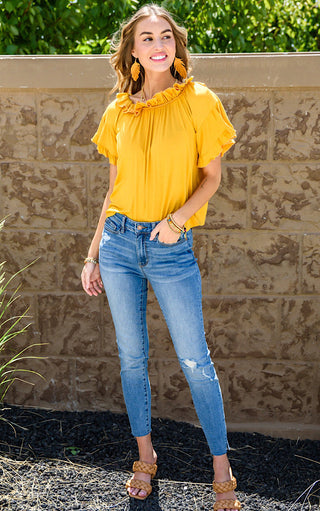 Catch The Sunshine Yellow Top, 1X