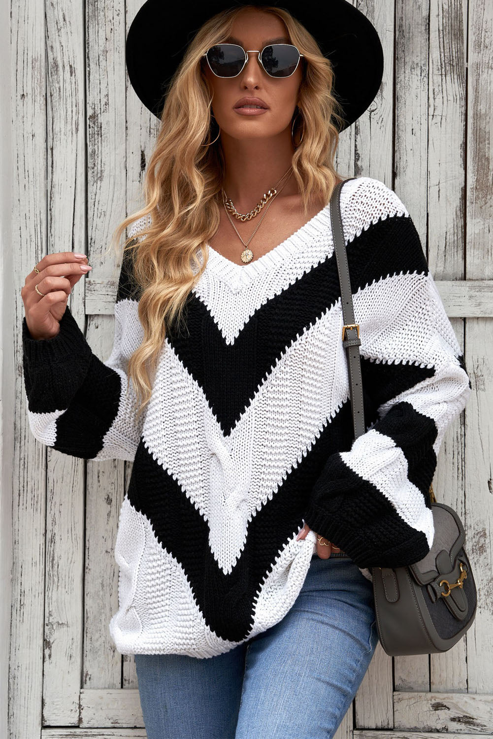 Center of Attention Cable Knit Color Block Sweater, THREE COLORS!