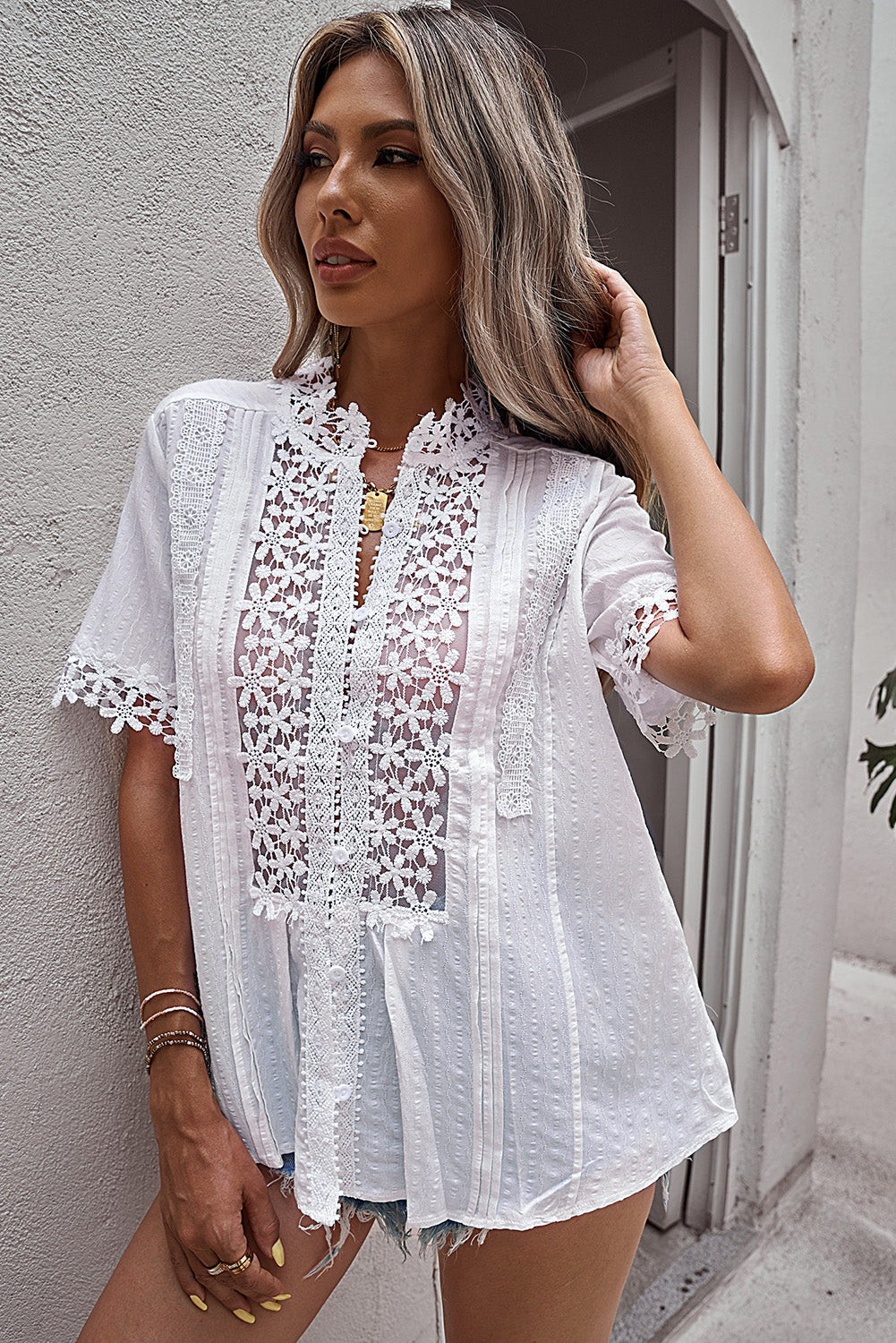 Summer Journey White Lace Top, SMALL & XL