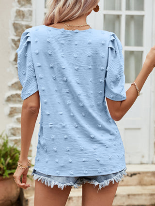 Modern Romance Swiss Dot Short Sleeve Top, THREE COLORS!