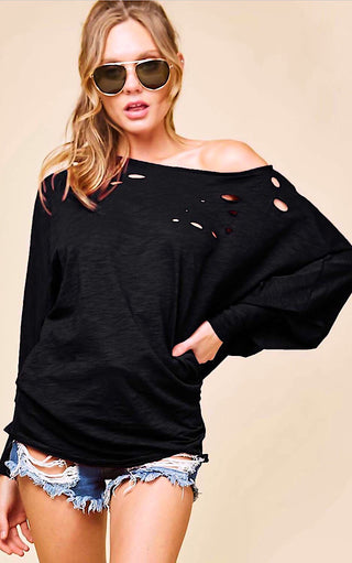 Shabby Chic Black Distressed Top