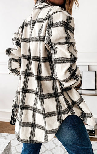 Cozy Memories Black And White Plaid Shacket