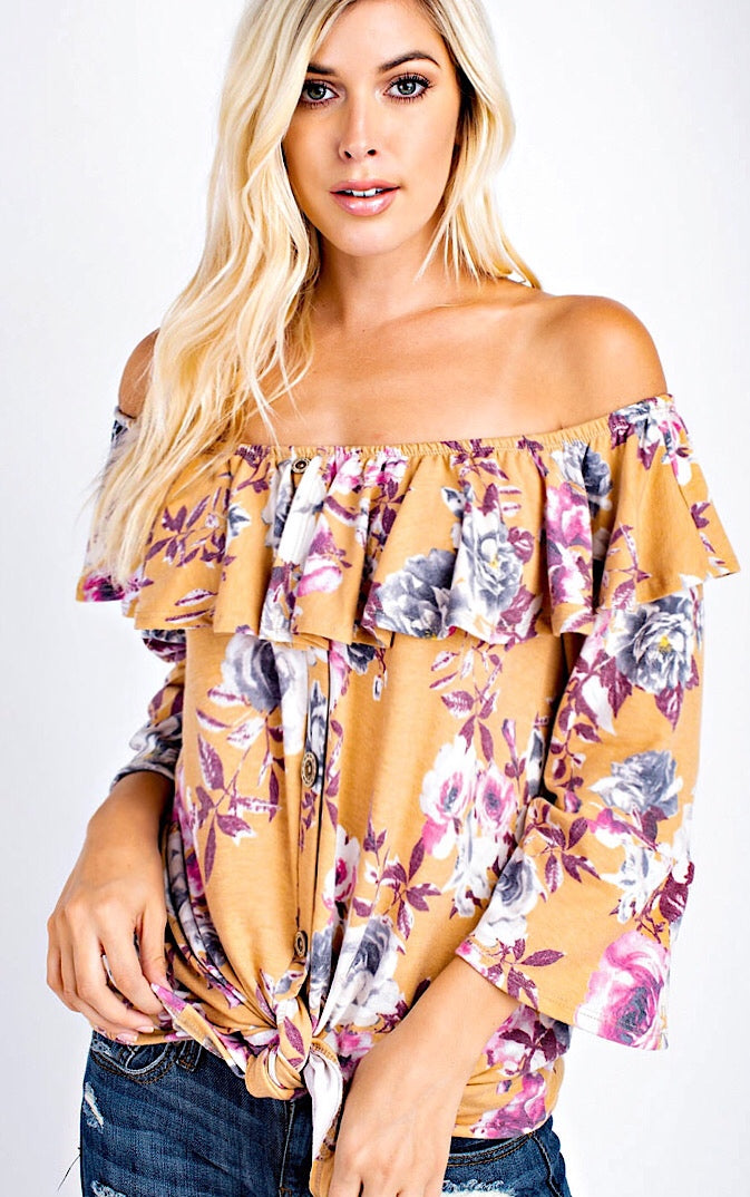 Falling For You Off Shoulder Top, SMALL