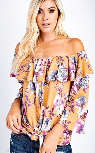 Falling For You Off Shoulder Top, SMALL