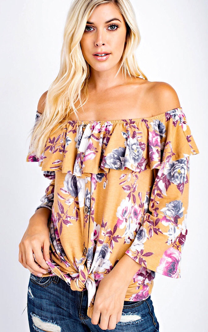 Falling For You Off Shoulder Top, SMALL