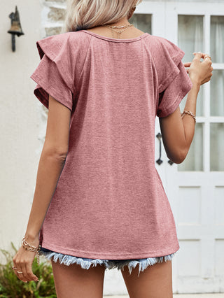 Easy On The Eyes Flutter Sleeve Tee, FIVE COLORS!