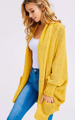 My Happy Place Yellow Cardigan, SMALL