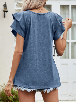 Easy On The Eyes Flutter Sleeve Tee, FIVE COLORS!