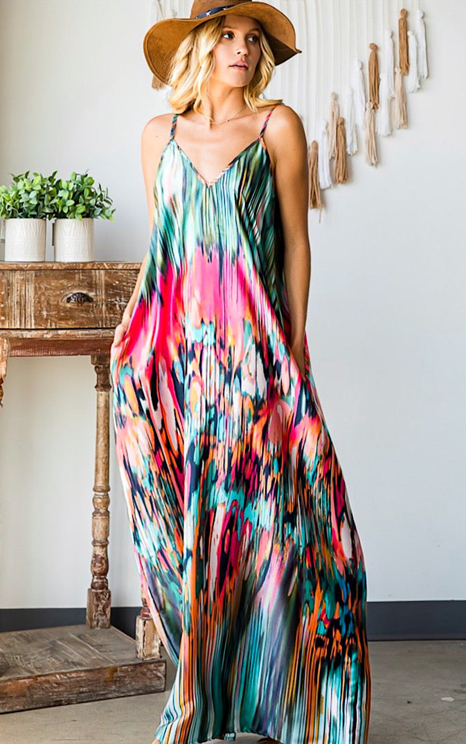 Tropical Persuasion Colorful Maxi Dress