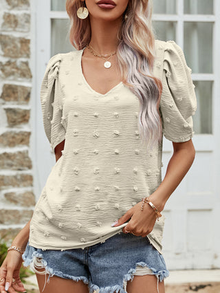 Modern Romance Swiss Dot Short Sleeve Top, THREE COLORS!