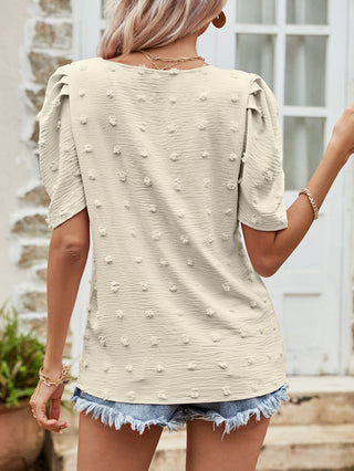 Modern Romance Swiss Dot Short Sleeve Top, THREE COLORS!