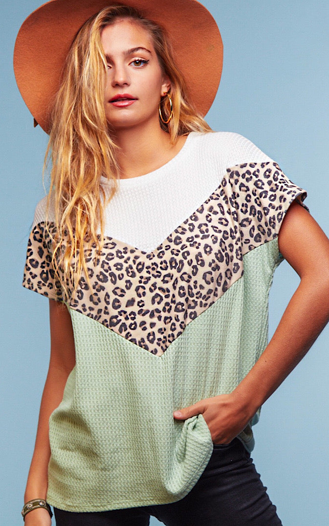Playful Personality Leopard Print Top, SMALL