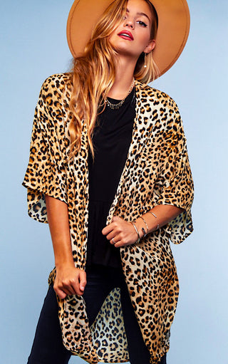 On The Catwalk Leopard Print Kimono