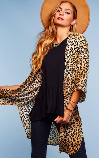 On The Catwalk Leopard Print Kimono