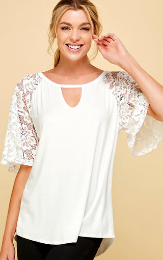 Catching Compliments White Lace Top, SMALL, MED, LRG