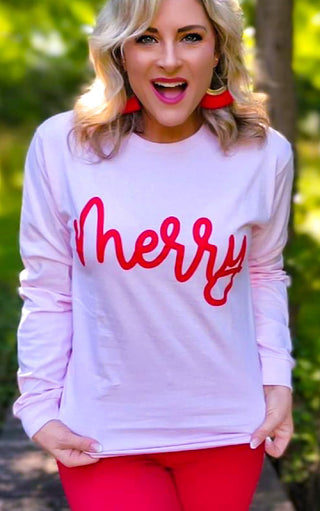 Merry Pink Christmas Tee, SM-3X!