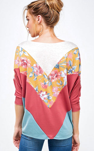 Sunny Skies Ahead Colorblock Top, 3X