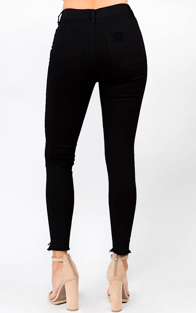 World Class Black Distressed Jeans, Sizes 5-20W!