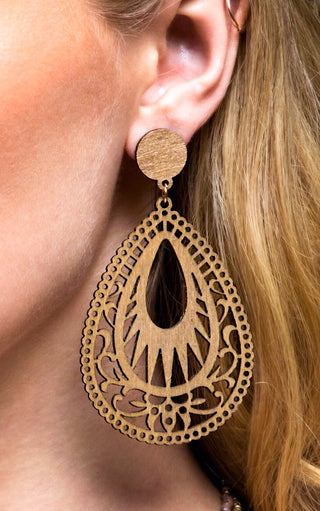 Mocha Moments Wooden Earrings