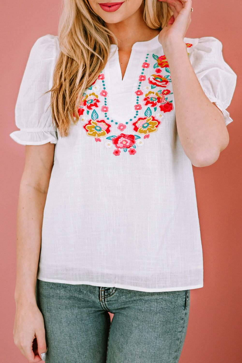 Sweetest Story White Embroidered Top
