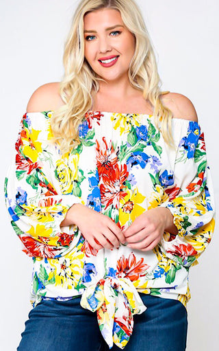 Celebrate Summer Colorful Floral Top, S-2X!