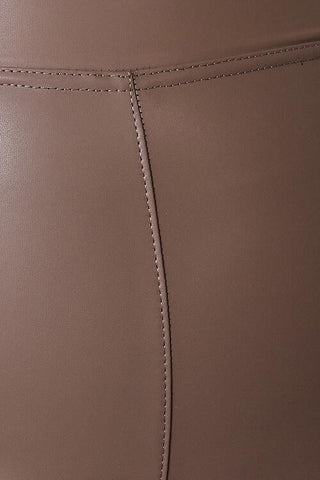 Tantalizing Taupe Faux Leather Leggings, SM-3X