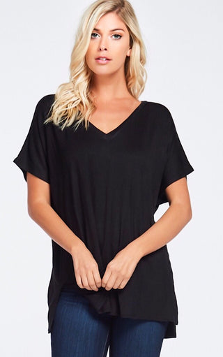 Perfect Black V-Neck Tee, SM & MED