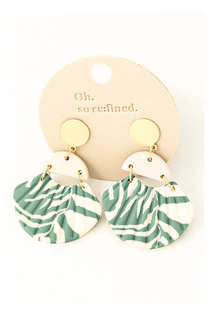 Totally Tropical Green Clay Earrings