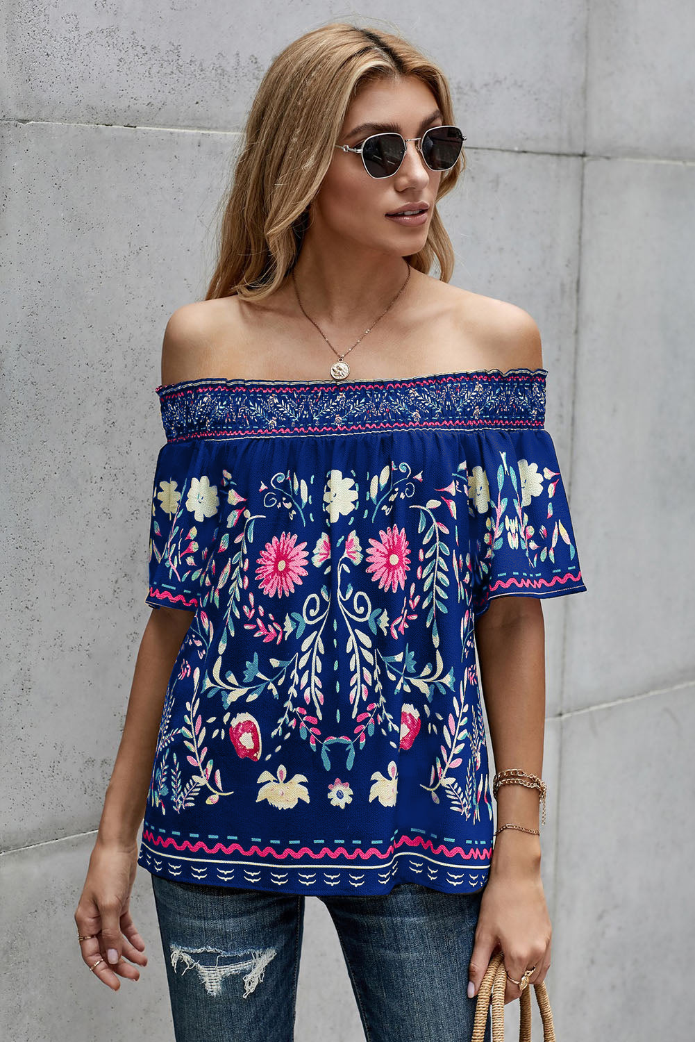 Flash A Smile Floral Off-Shoulder Top, THREE COLORS!