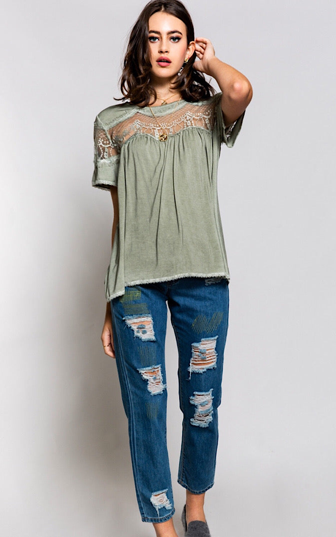 In My Dreams White Lace Top, SMALL & LRG