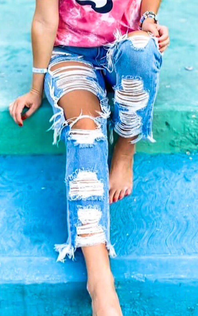 Baby You’re A Star Distressed Boyfriend Jeans, SIZES 1-5
