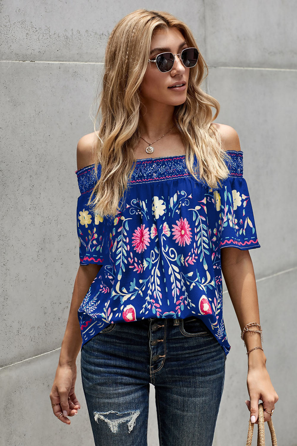 Flash A Smile Floral Off-Shoulder Top, THREE COLORS!