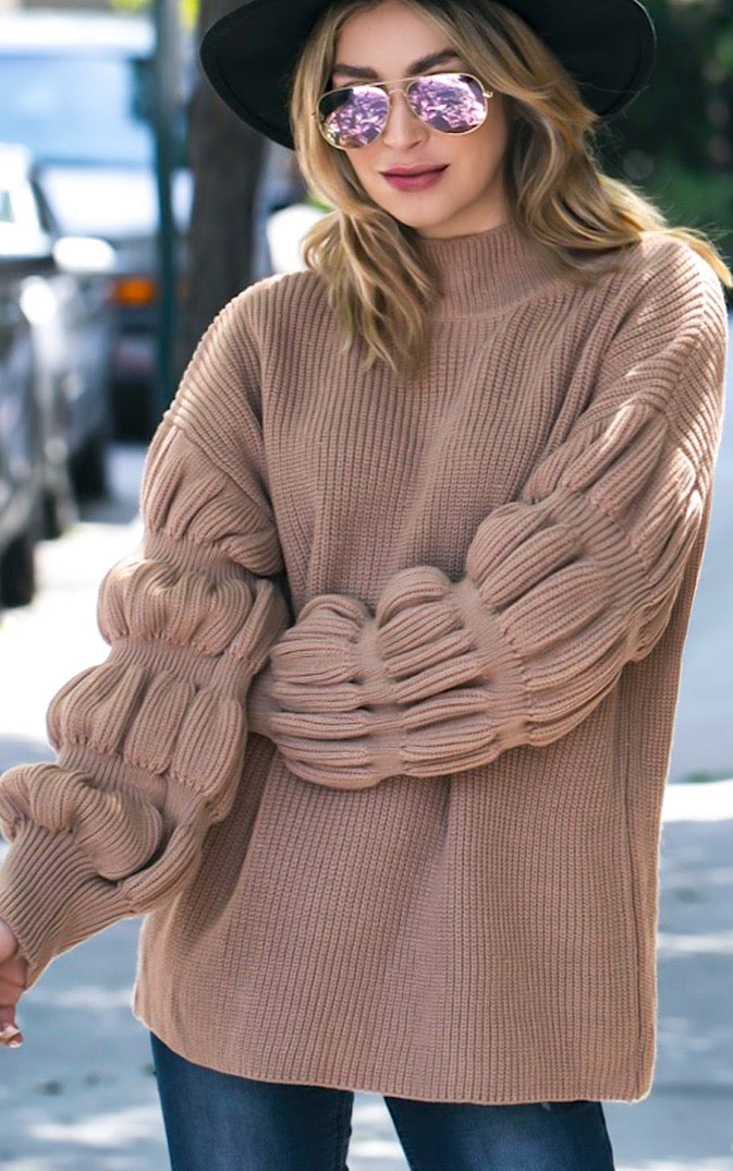 Sipping Hot Cocoa Taupe Sweater
