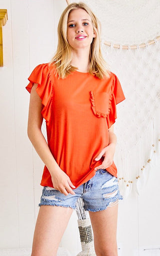 Ray Of Sunshine Bright Orange Top, S-3X!