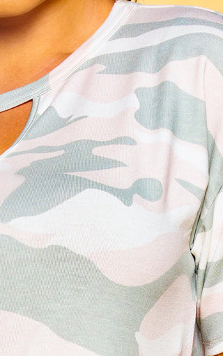 Camo Cutie Blush & Olive Camouflage Top