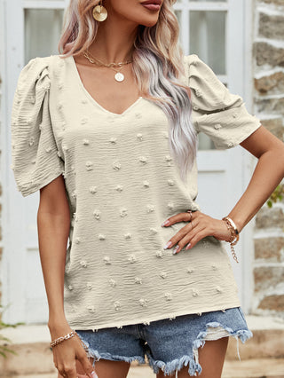 Modern Romance Swiss Dot Short Sleeve Top, THREE COLORS!