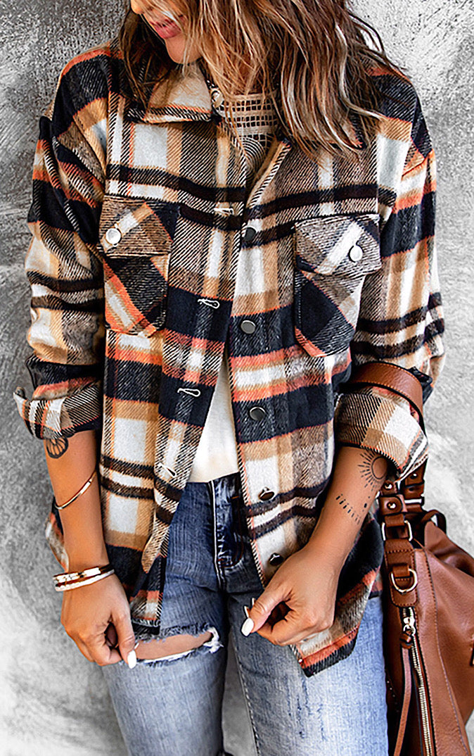 Seasons Of Love Plaid Shacket, SM-2X! FOUR GREAT COLORS!