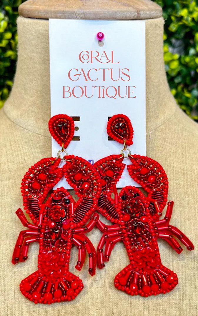 Feisty And Spicy Crawfish Earrings