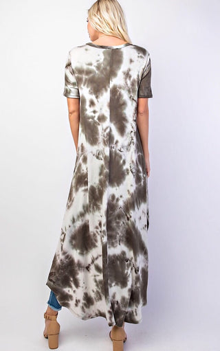 Steal The Show Olive Tie Dye Tunic, SM & MED