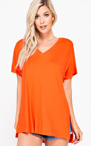 Perfect Orange V-Neck Tee