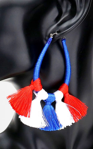 Sparkler Season Red, White And Blue Fringe Earrings