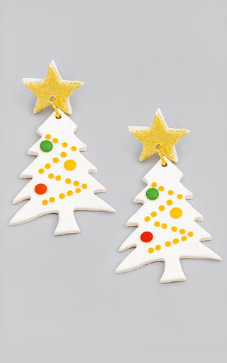 Oh Christmas Tree Festive Clay Earrings