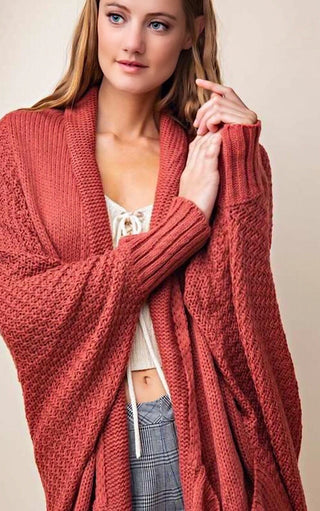 My Happy Place Brick Cardigan, SMALL