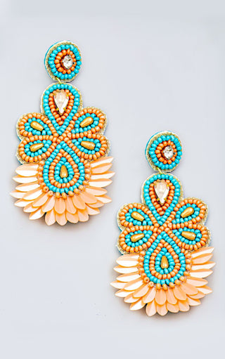 Just Peachy Boho Beaded Earrings