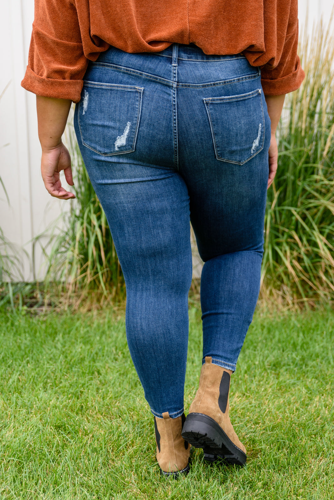 Button Fly Cuffed Skinny Jean by Judy Blue, SIZES 0-24W