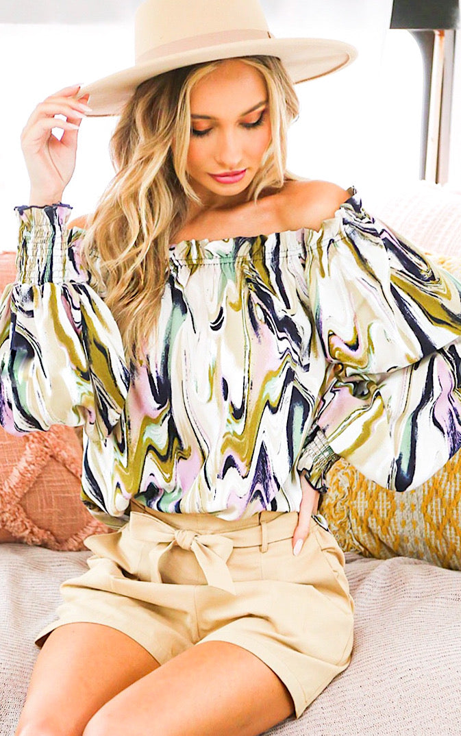 Pretty In Palm Springs Top, SMALL left!