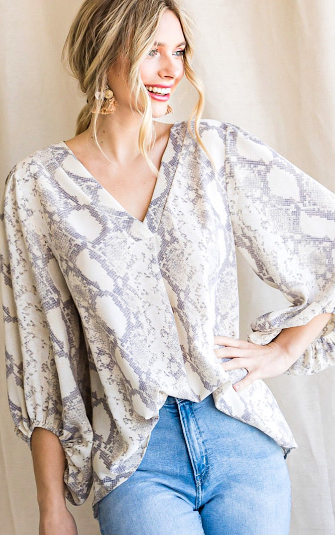 Oh So Charming Snake Print Top