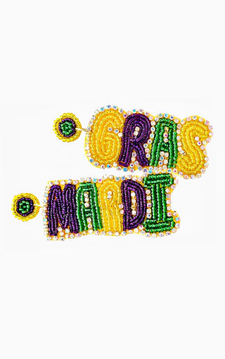 Mardi Gras Beaded Earrings