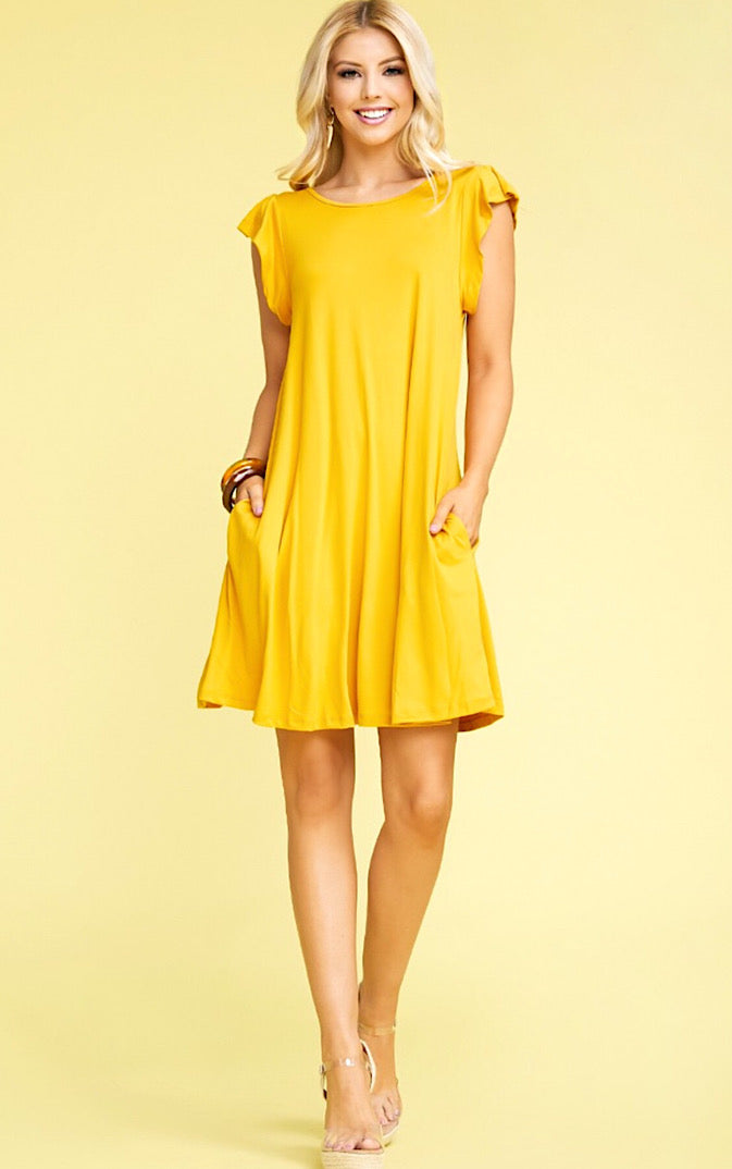 Perfect Sense Yellow Dress, 1X & 2X