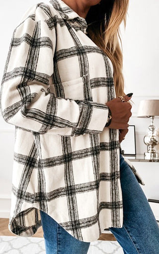 Cozy Memories Black And White Plaid Shacket